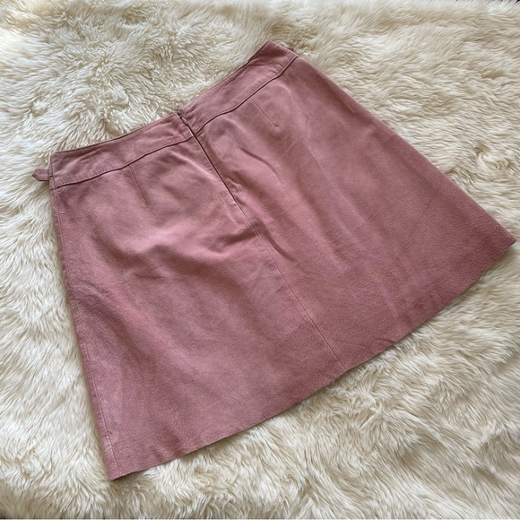 Vintage Y2K Pink Suede Pleated Skirt - Picture 8 of 12